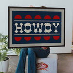 Navy and Red Howdy Home Decor Art Print - Tejas Country Club