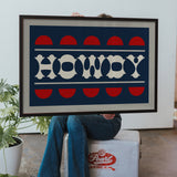 Navy and Red Howdy Home Decor Art Print - Tejas Country Club