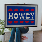 Blue and Red Howdy Home Decor Art Print - Tejas Country Club