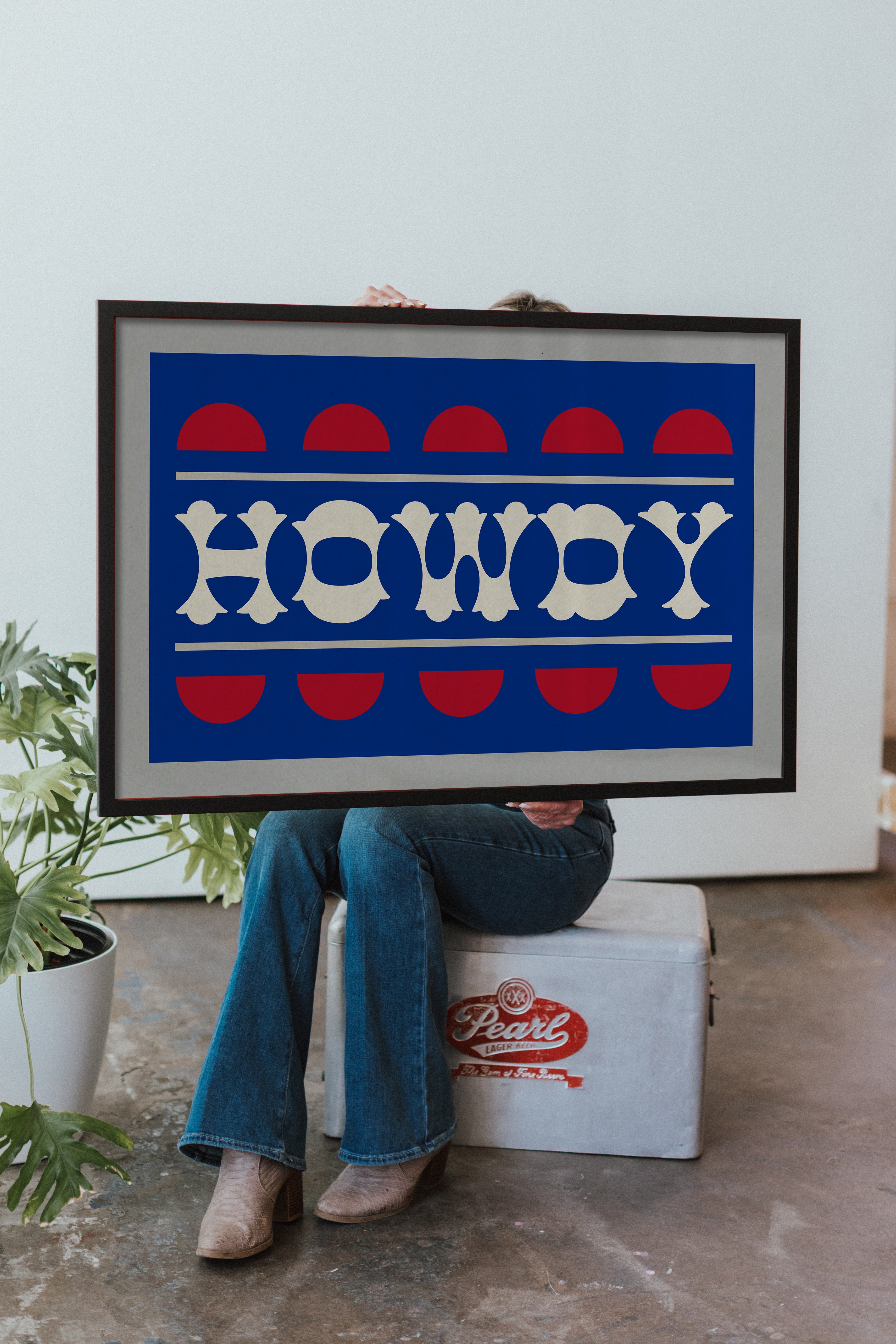Blue and Red Howdy Home Decor Art Print - Tejas Country Club