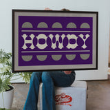 Purple and Silver Howdy Home Decor Art Print - Tejas Country Club