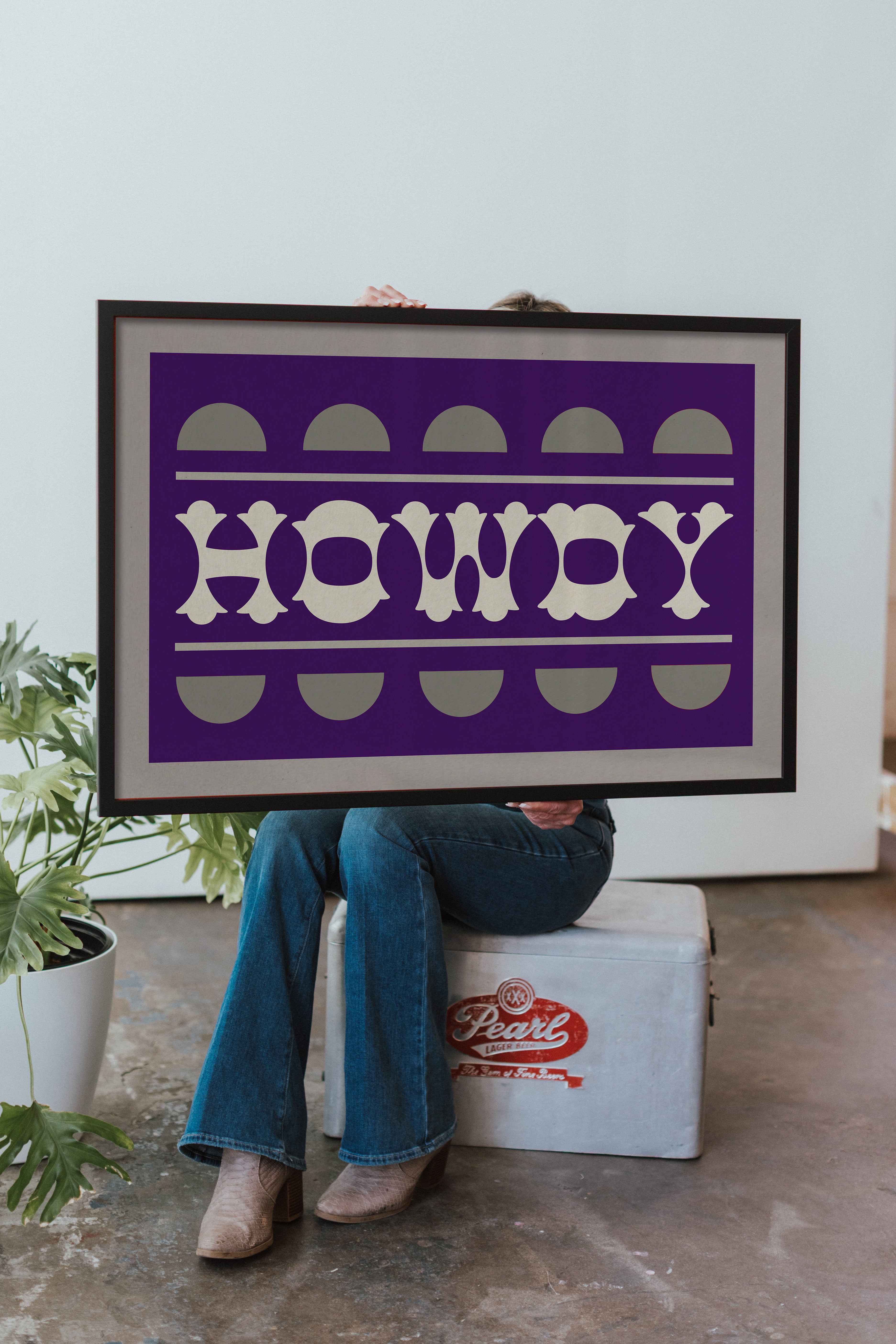 Purple and Silver Howdy Home Decor Art Print - Tejas Country Club
