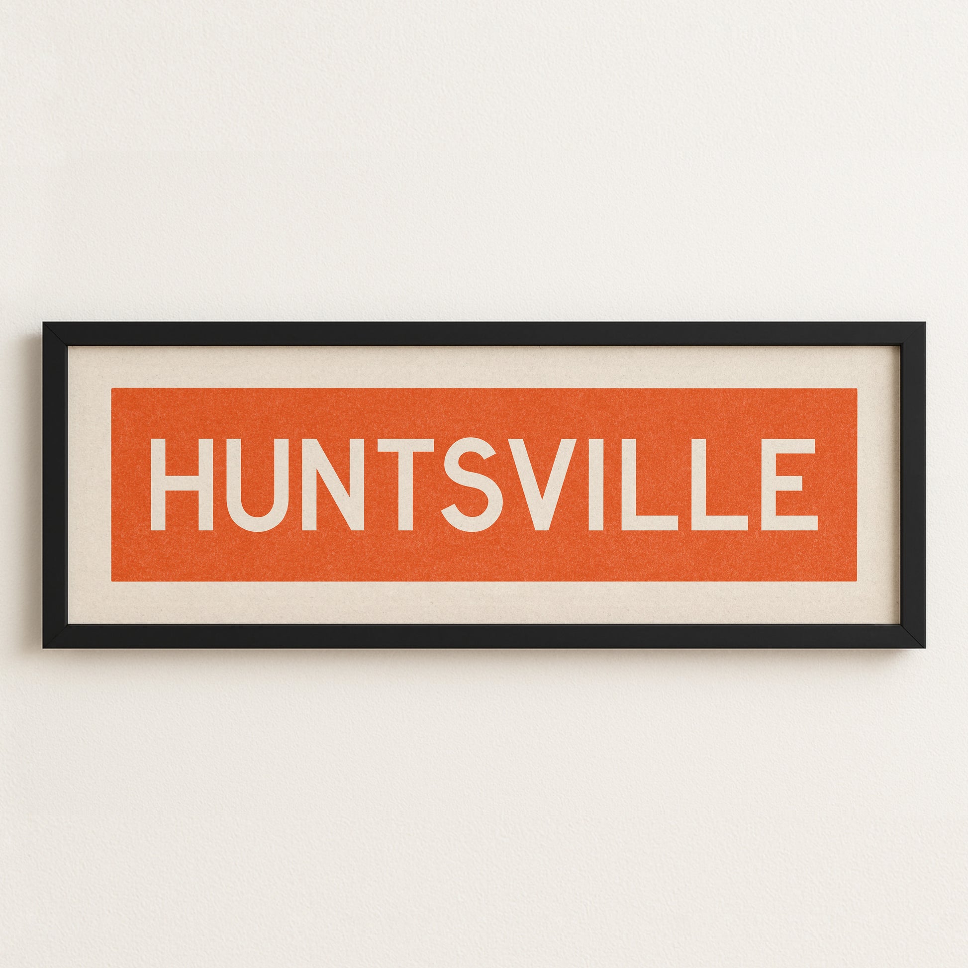 Framed Huntsville Orange and White Bus Scroll - Tejas Country Club