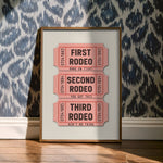 First Rodeo Ticket Stub Art Print Pink - Tejas Country Club