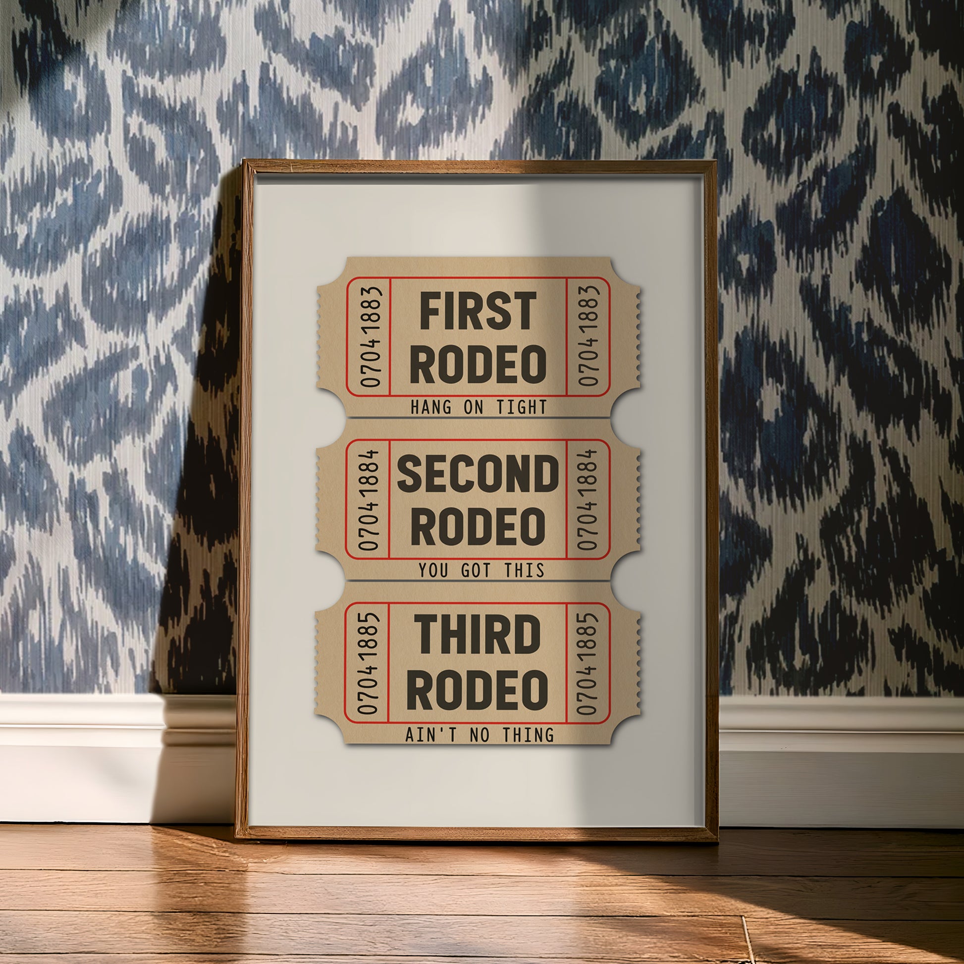 First Rodeo Ticket Stub Art Print Tan (FLAT) - Tejas Country Club