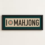 Framed I Love Mahjong Art Scroll Sign