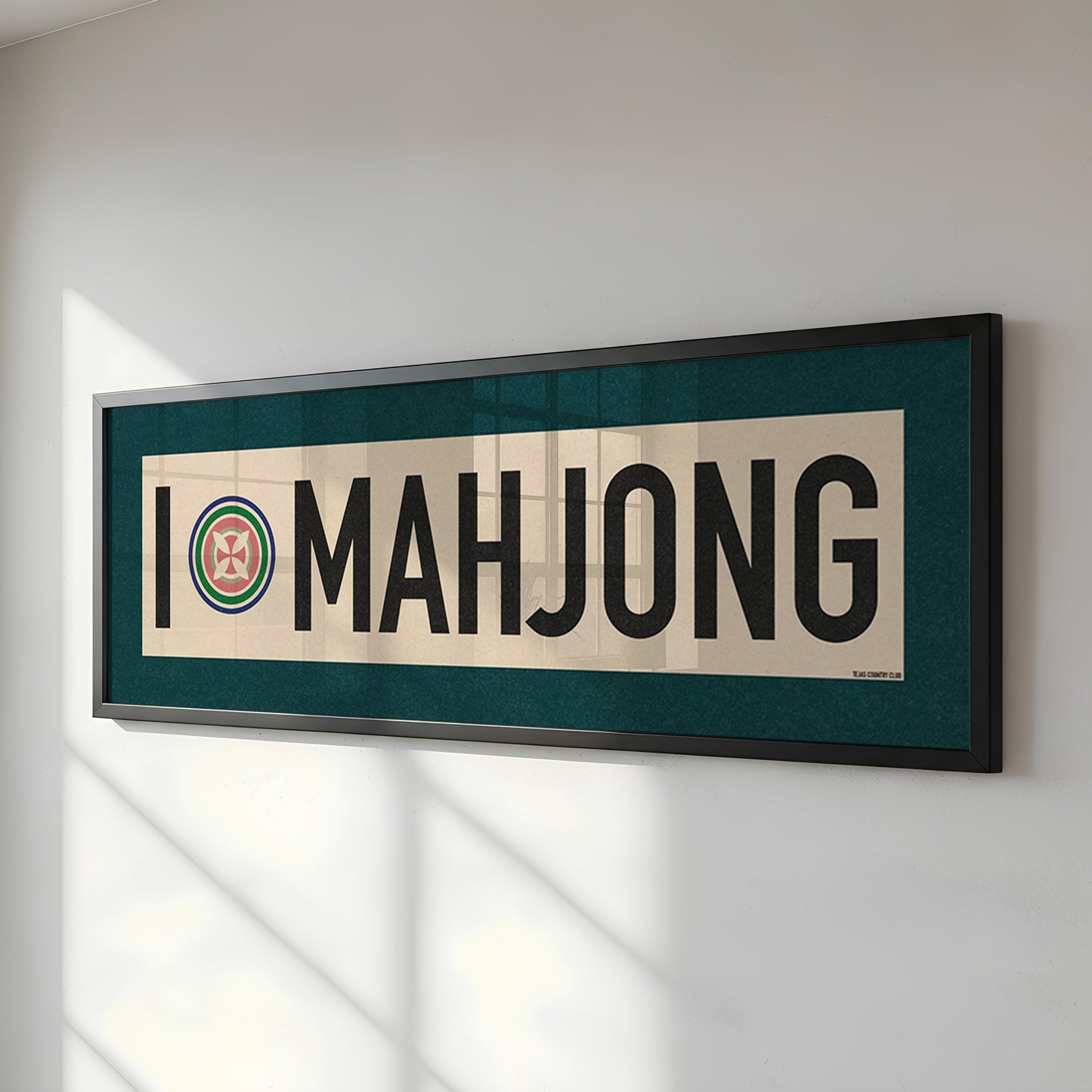 Framed I Love Mahjong Art Scroll Sign