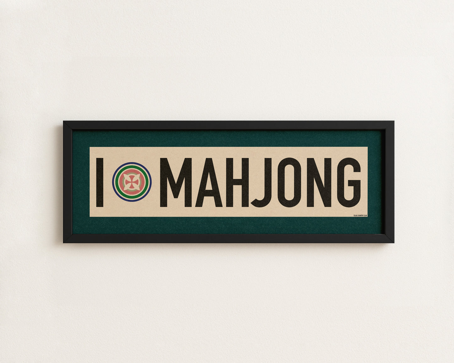 Framed I Love Mahjong Art Scroll Sign