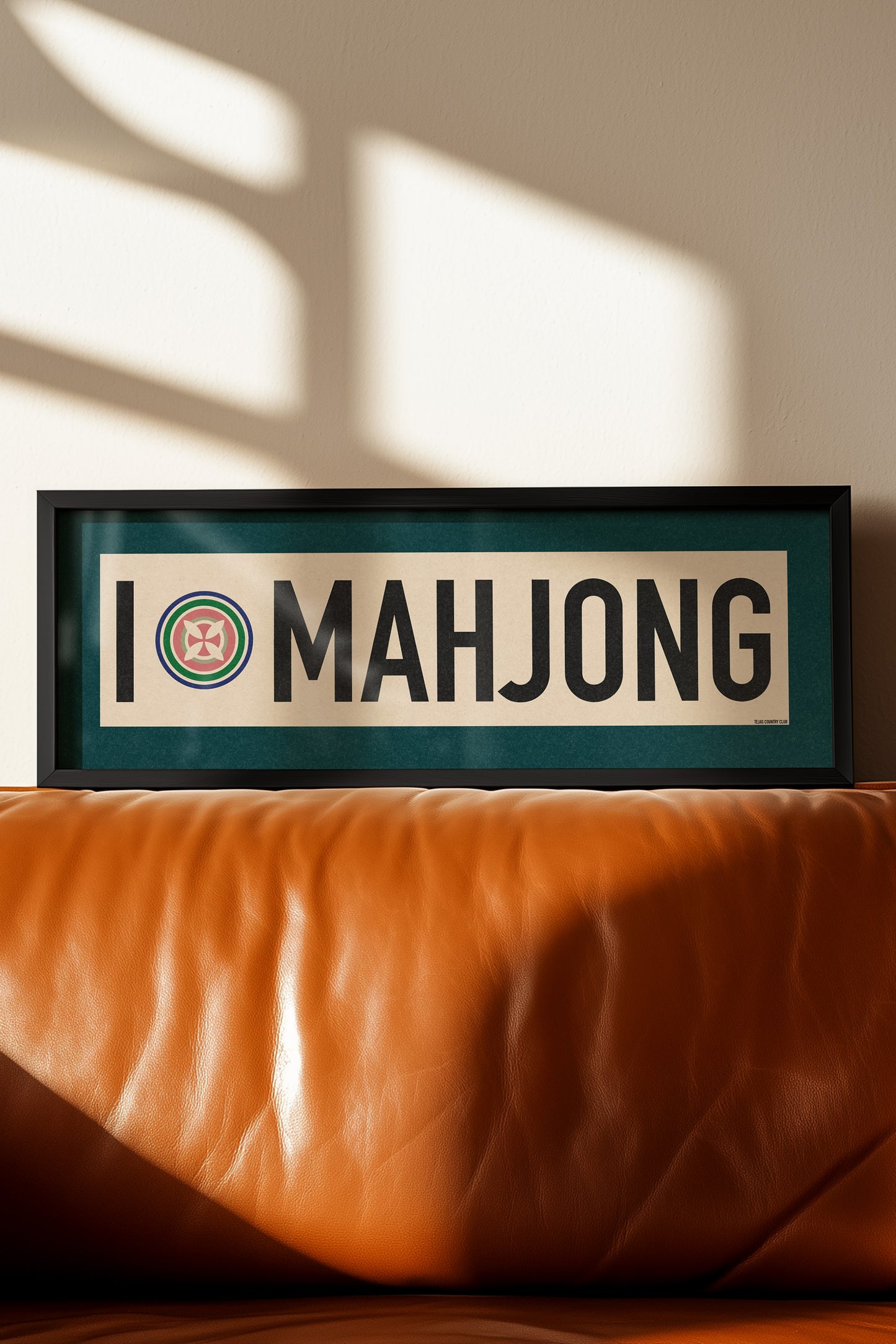Framed I Love Mahjong Art Scroll Sign