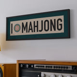 Framed I Love Mahjong Art Scroll Sign