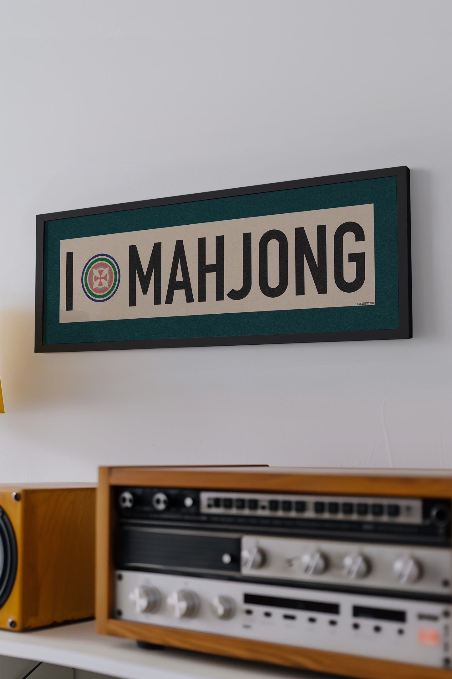 Framed I Love Mahjong Art Scroll Sign