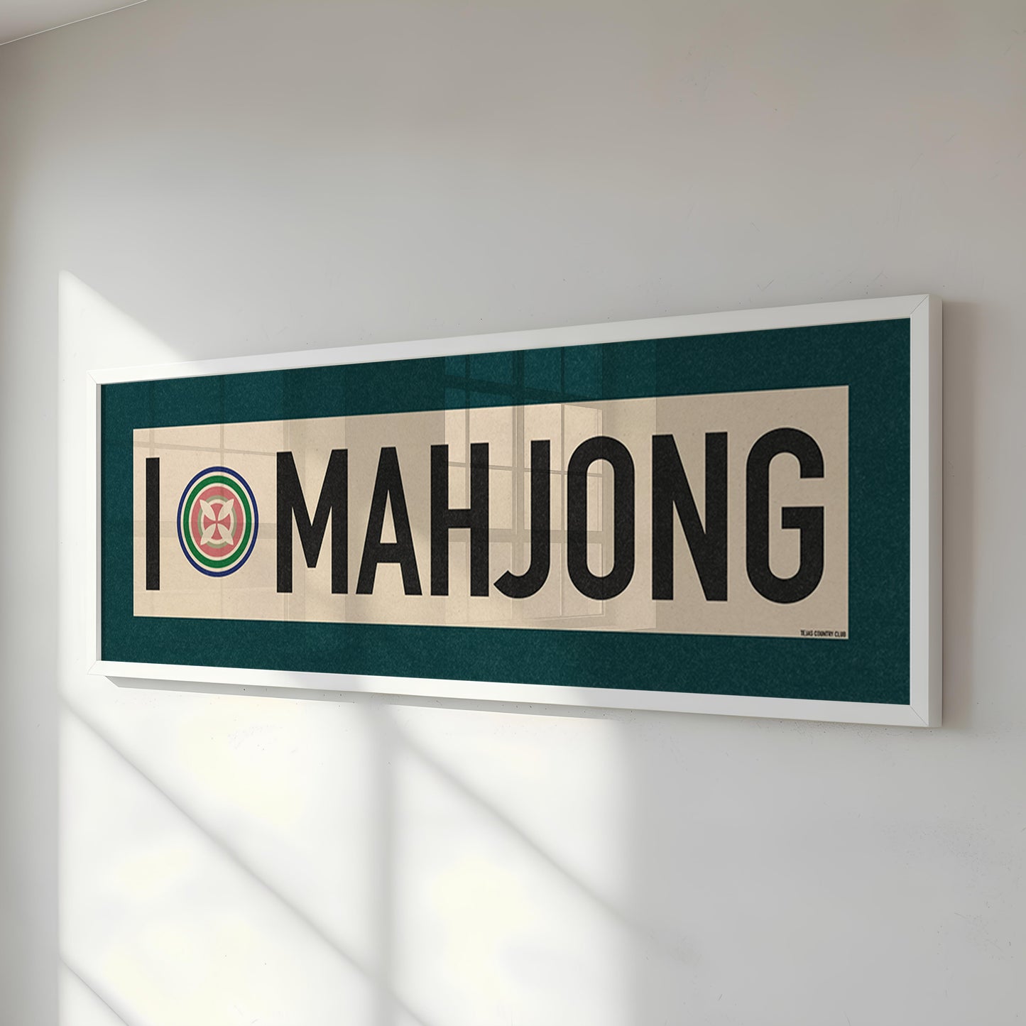 Framed I Love Mahjong Art Scroll Sign