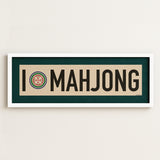 Framed I Love Mahjong Art Scroll Sign