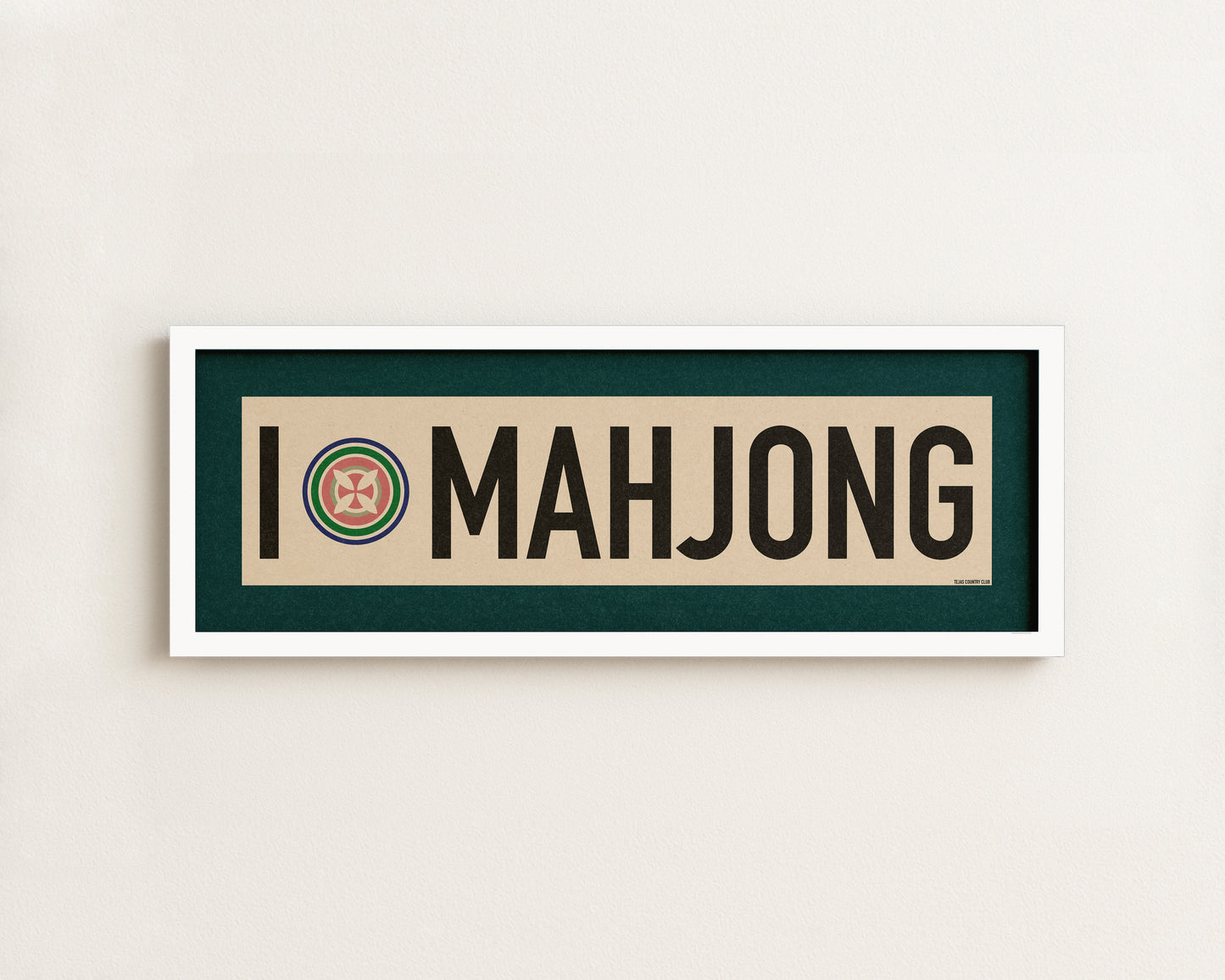 Framed I Love Mahjong Art Scroll Sign