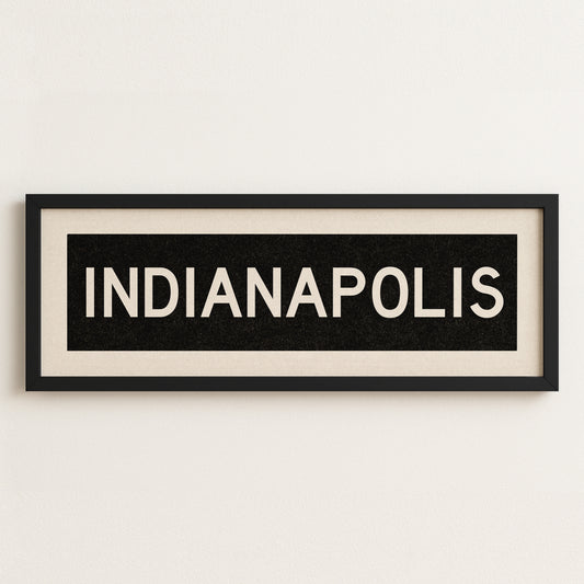 Framed Indianapolis Indiana Bus Scroll
