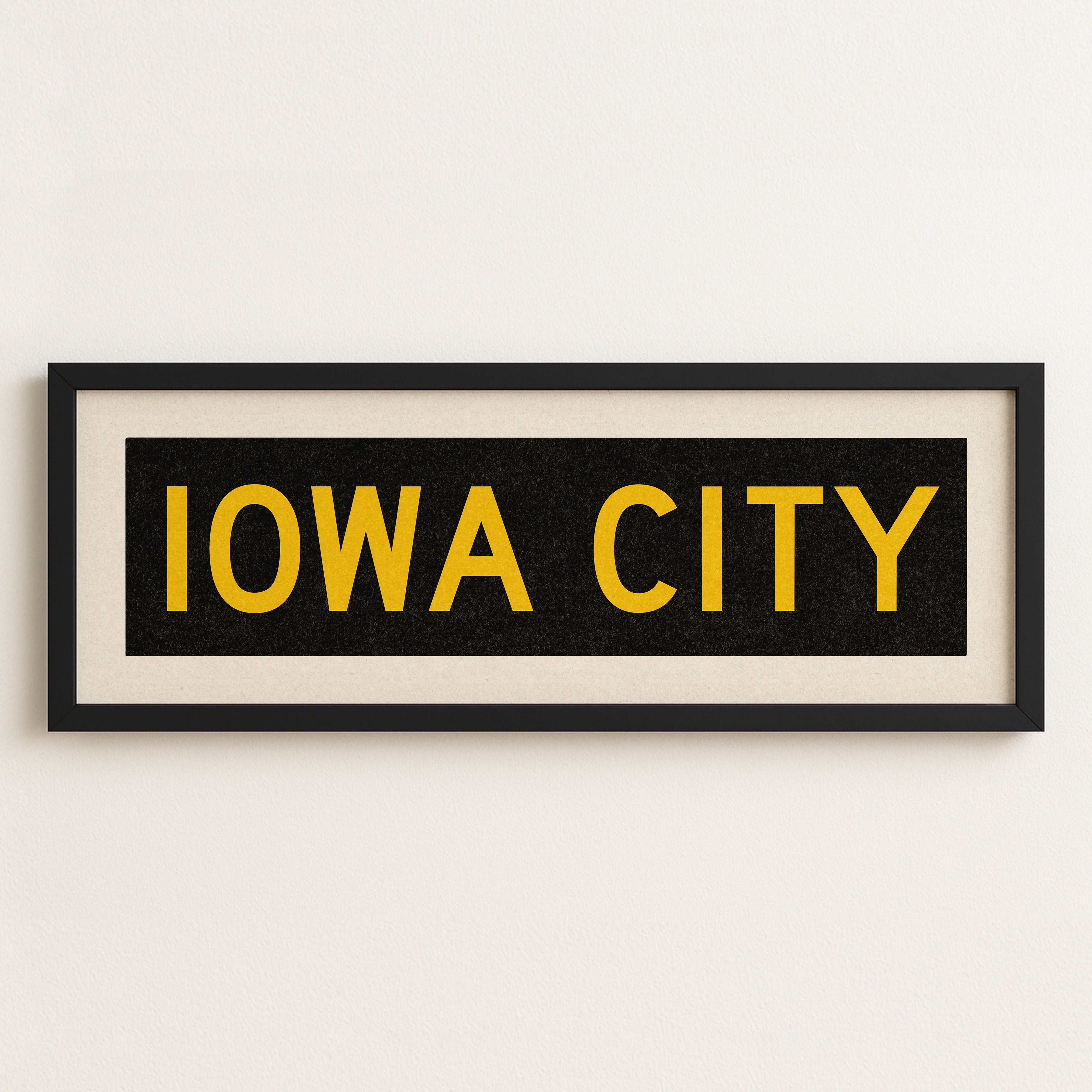 Framed Iowa City Black and Gold Bus Scroll - Tejas Country Club