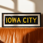 Framed Iowa City Black and Gold Bus Scroll - Tejas Country Club