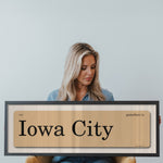 Gamedays in Iowa City, Iowa Vintage Flash Card Framed Print - Tejas Country Club