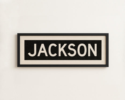 Framed Jackson Mississippi Bus Scroll