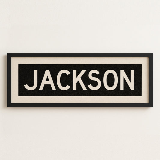 Framed Jackson Mississippi Bus Scroll