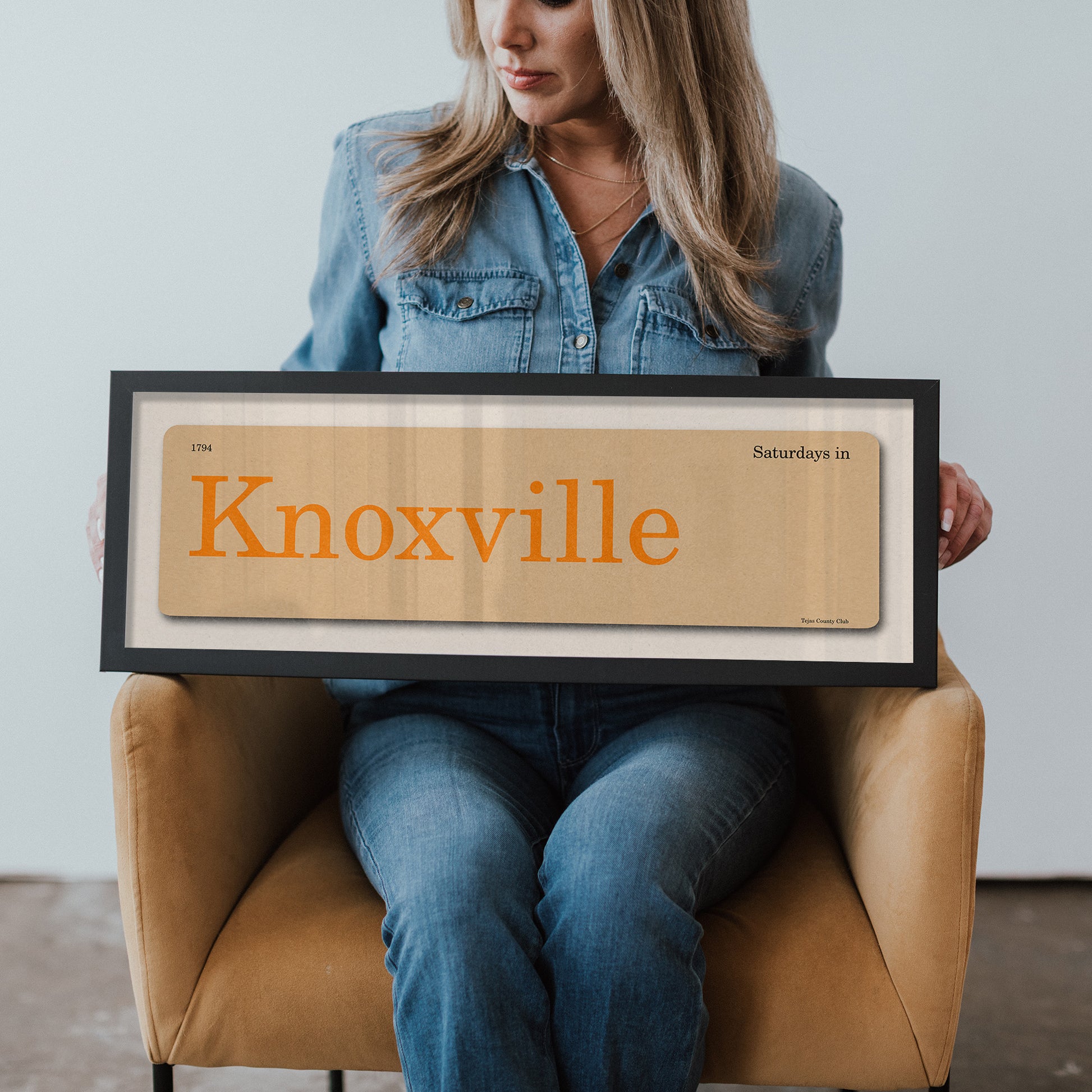 Saturdays in Knoxville, Tennessee Vintage Flash Card Framed Print - Tejas Country Club