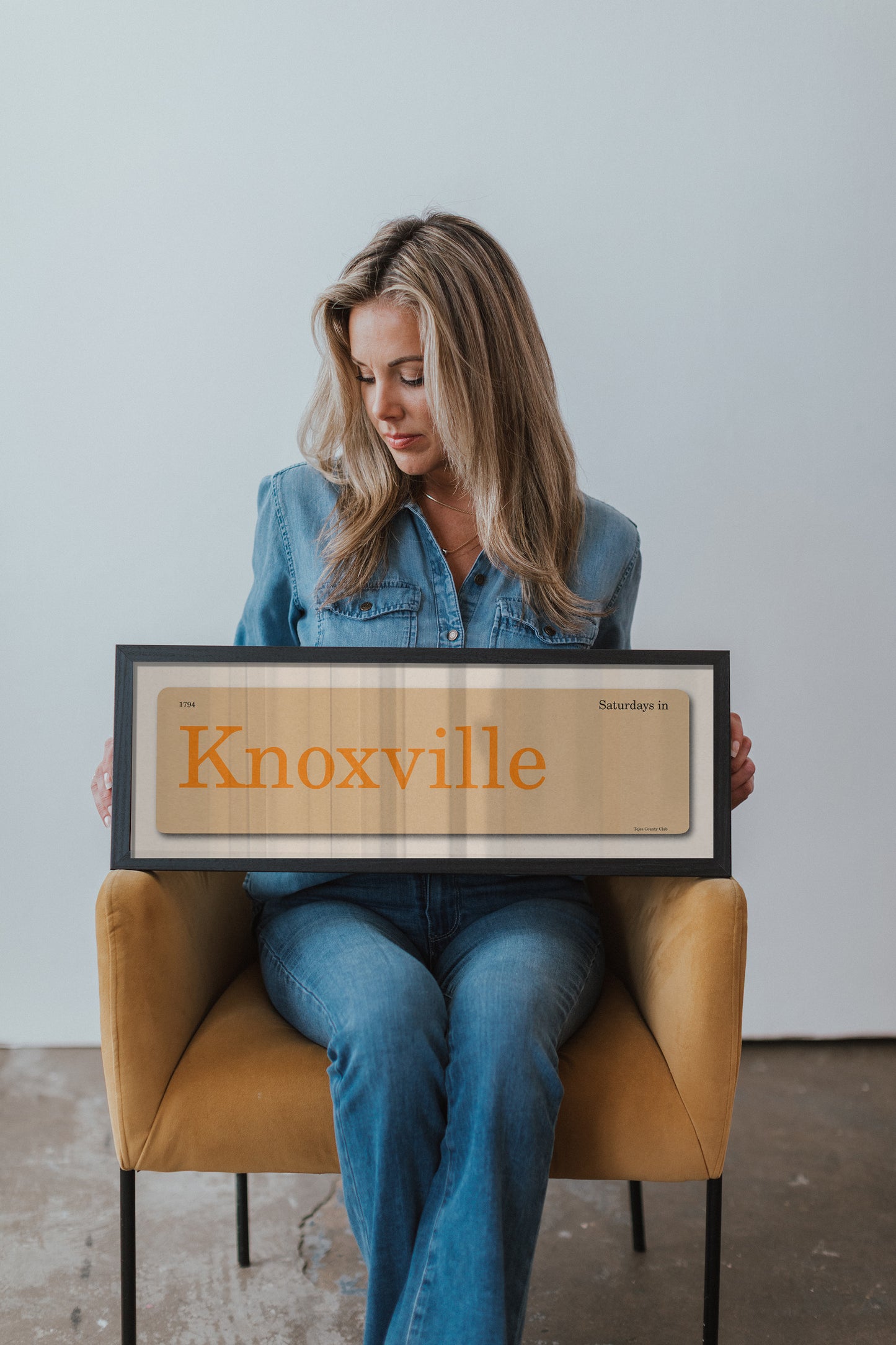 Saturdays in Knoxville, Tennessee Vintage Flash Card Framed Print - Tejas Country Club