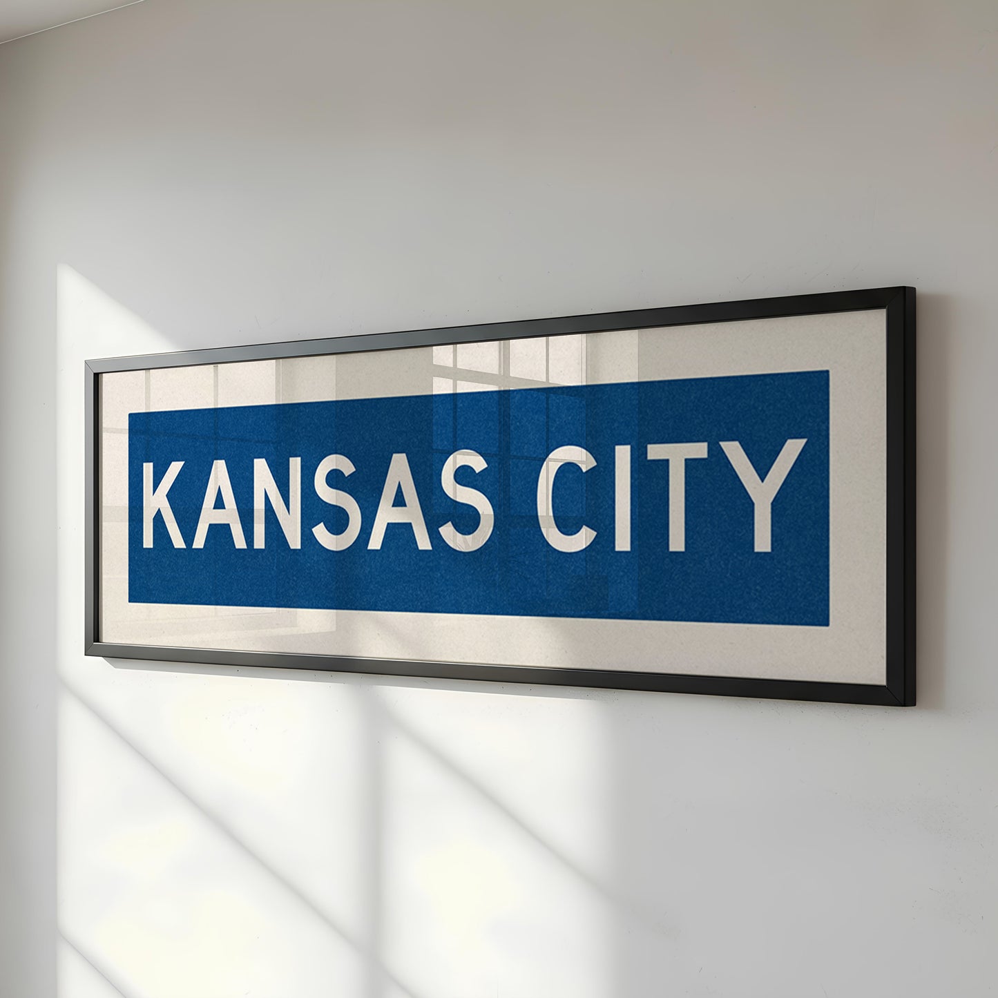 Framed Kansas City Blue Bus Scroll