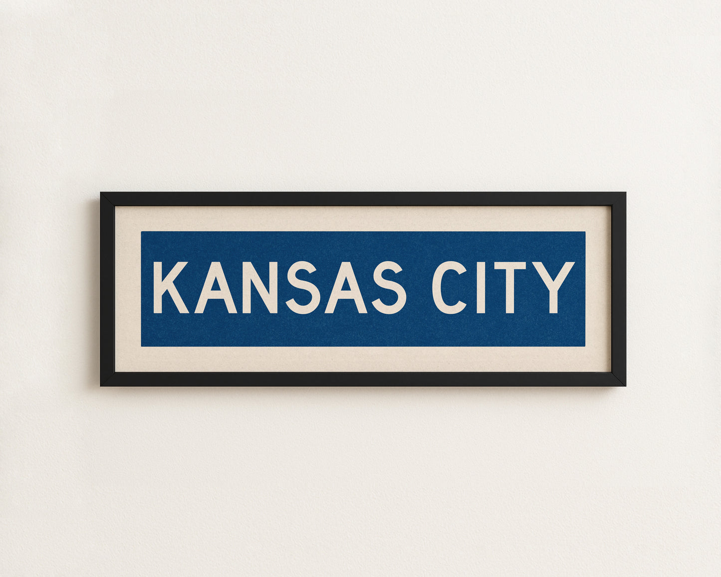 Framed Kansas City Blue Bus Scroll