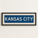 Framed Kansas City Blue Bus Scroll