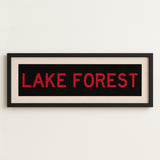 Framed Lake Forest Red and Black Bus Scroll