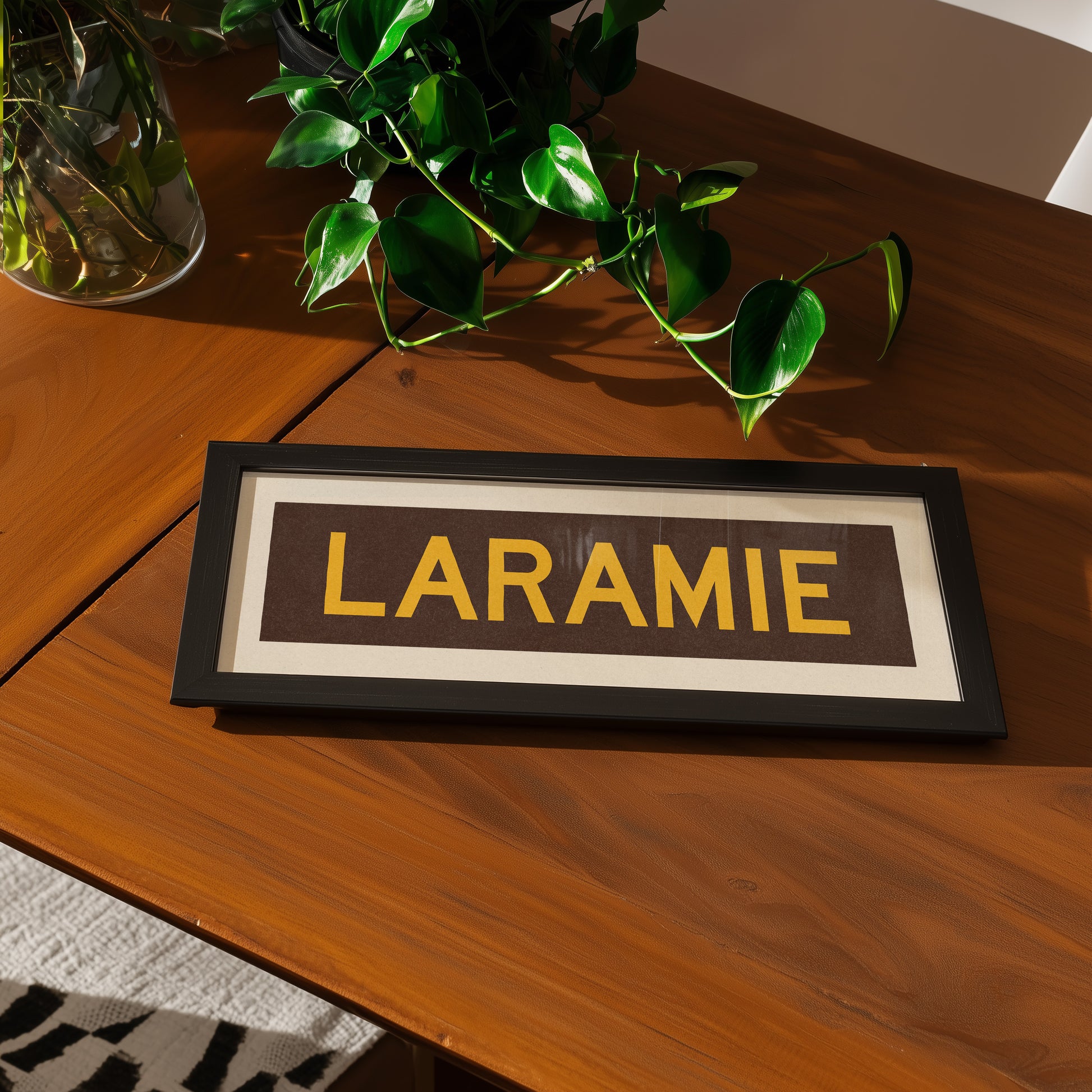 Framed Laramie Brown and Gold Bus Scroll - Tejas Country Club