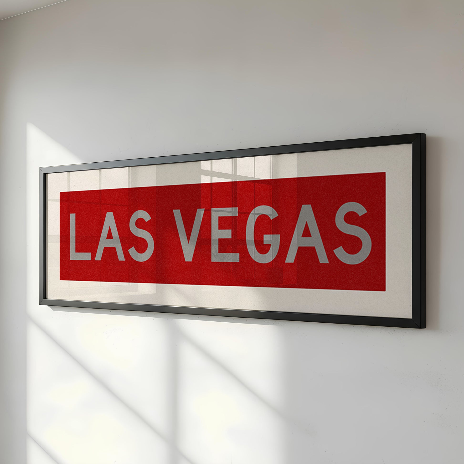Framed Las Vegas Red and Silver Bus Scroll - Tejas Country Club