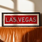 Framed Las Vegas Red and Silver Bus Scroll - Tejas Country Club