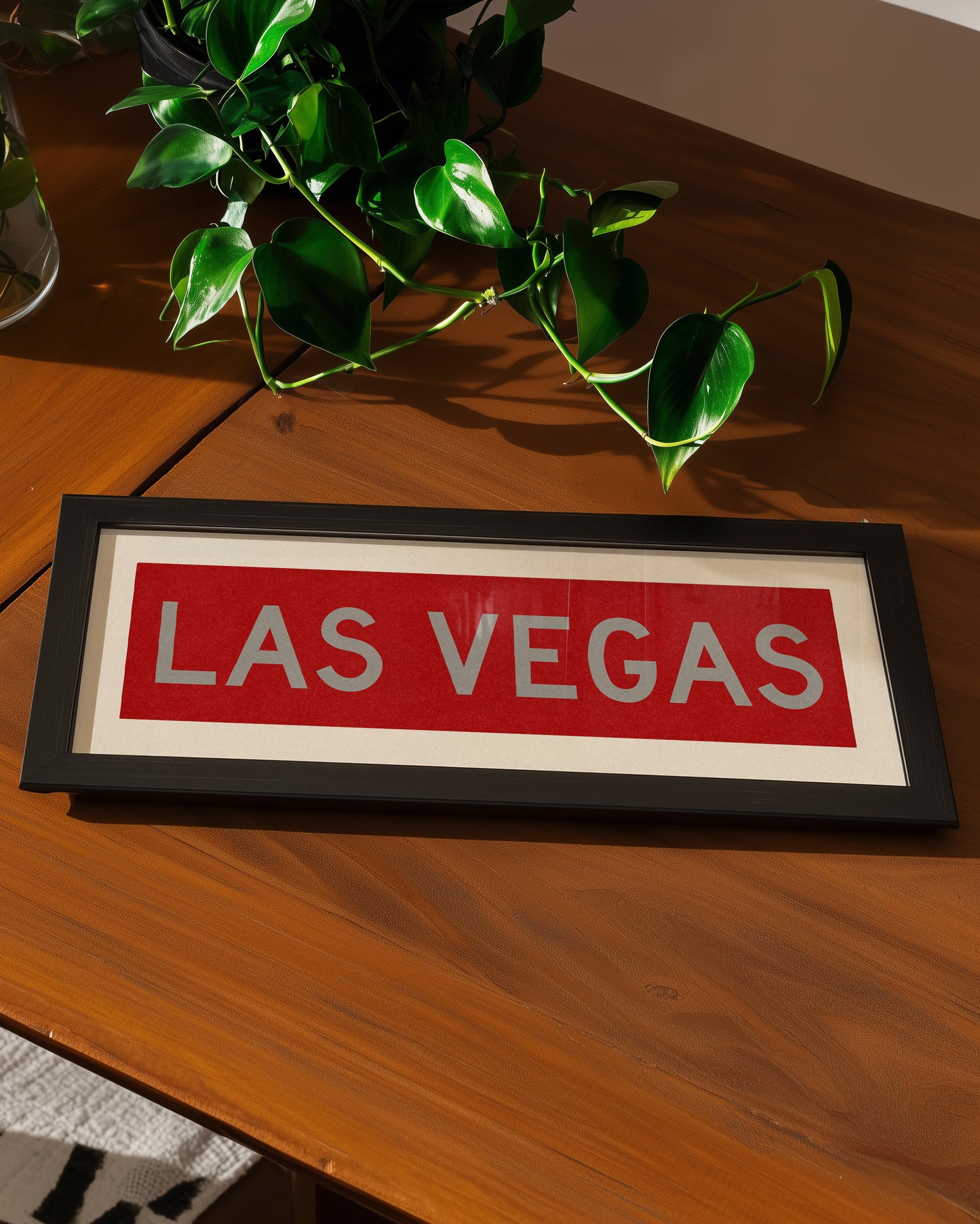 Framed Las Vegas Red and Silver Bus Scroll - Tejas Country Club