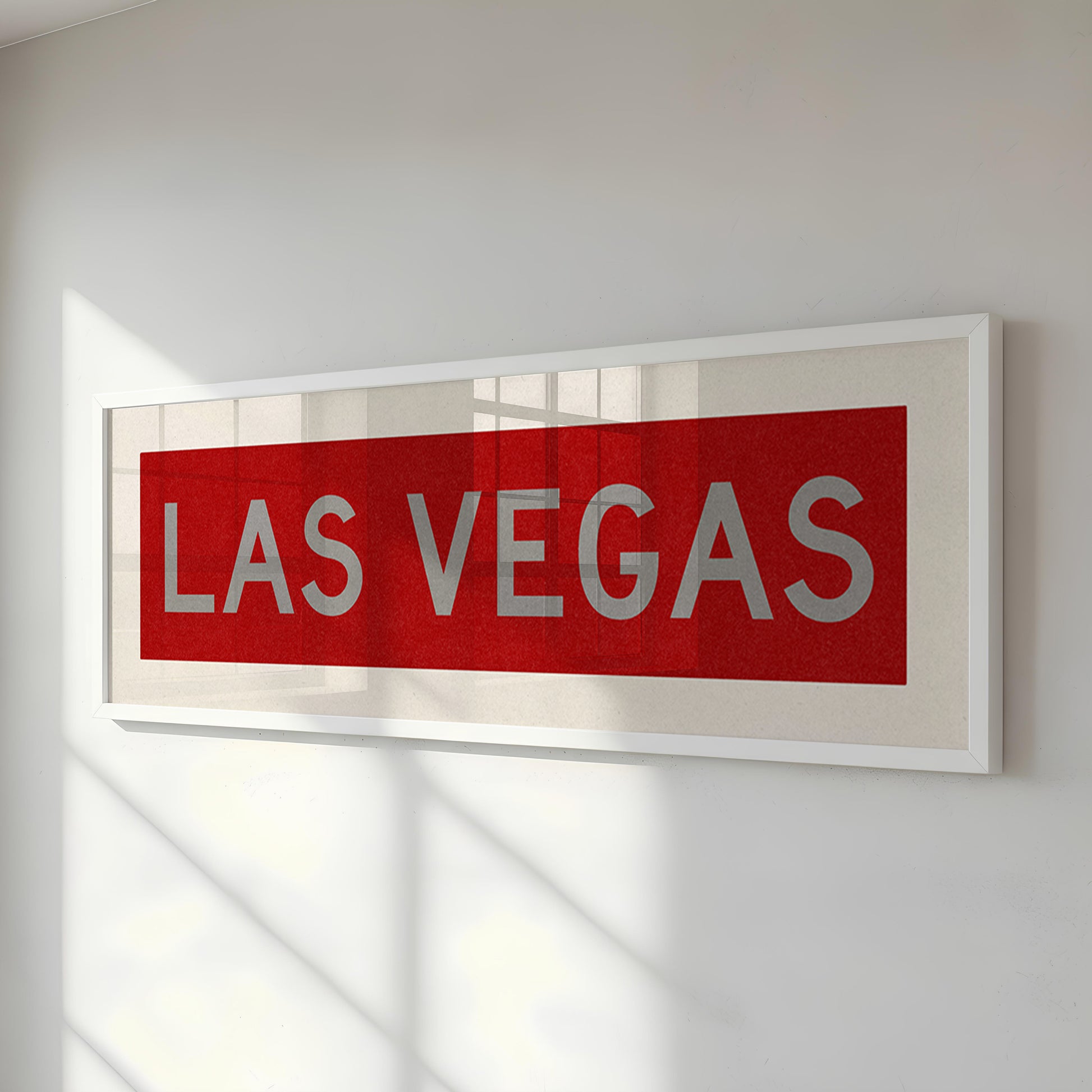 Framed Las Vegas Red and Silver Bus Scroll - Tejas Country Club