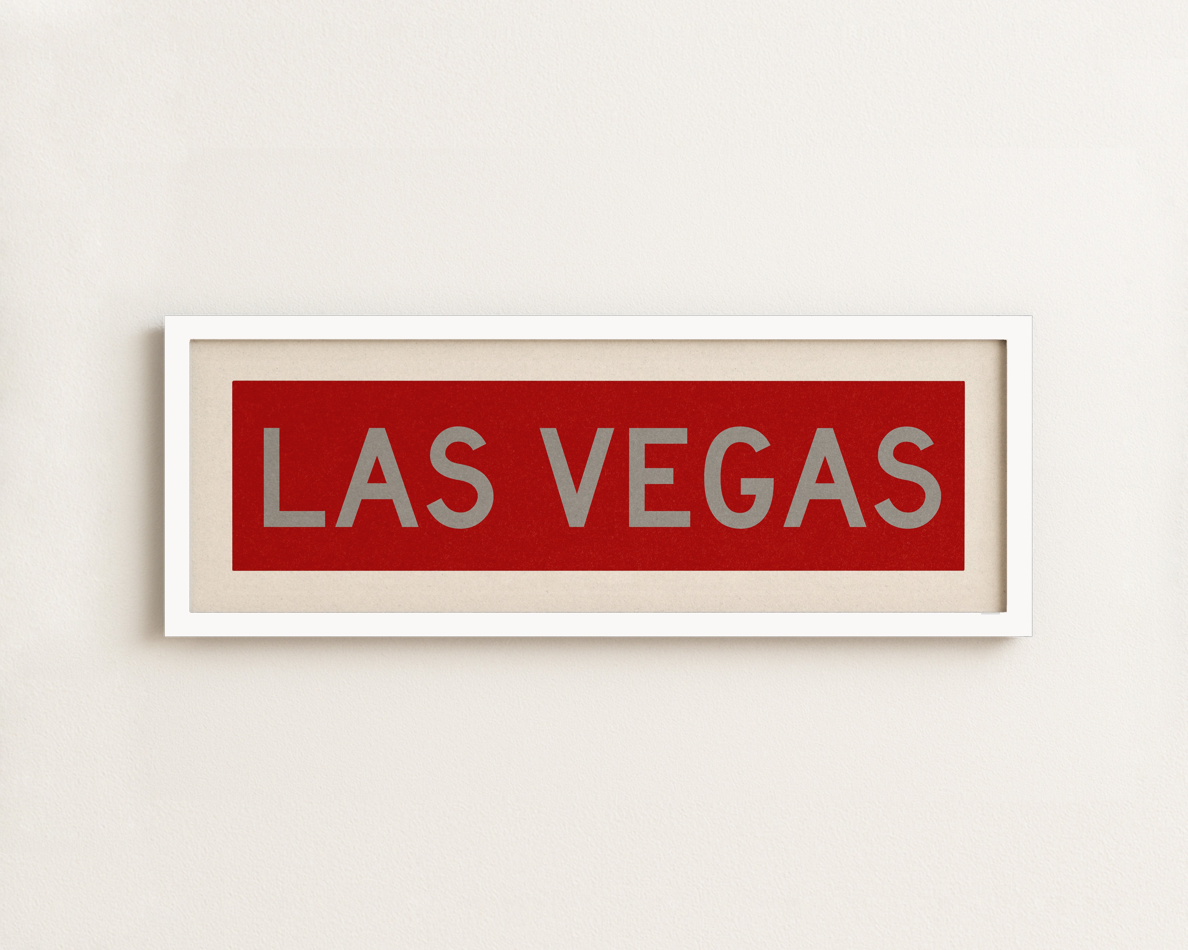 Framed Las Vegas Red and Silver Bus Scroll - Tejas Country Club