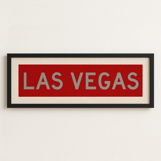 Framed Las Vegas Red and Silver Bus Scroll - Tejas Country Club