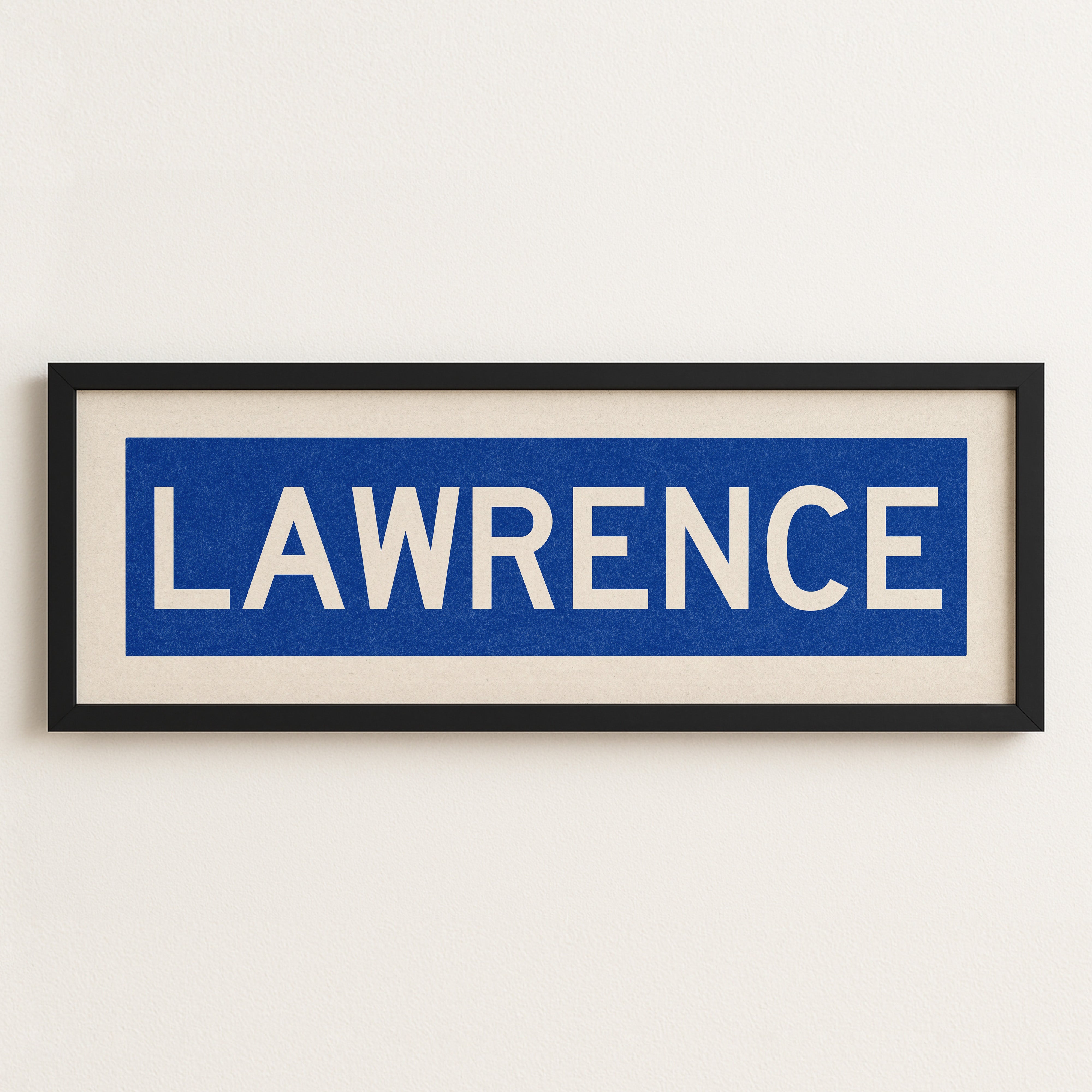 Framed Lawrence Blue Bus Scroll - Tejas Country Club