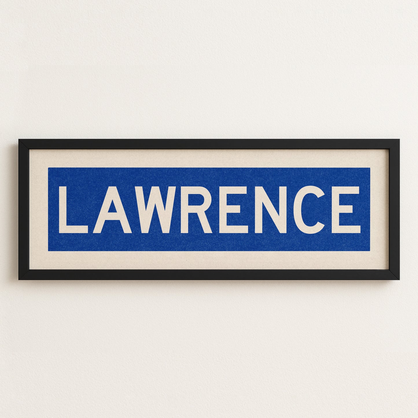 Framed Lawrence Blue Bus Scroll - Tejas Country Club