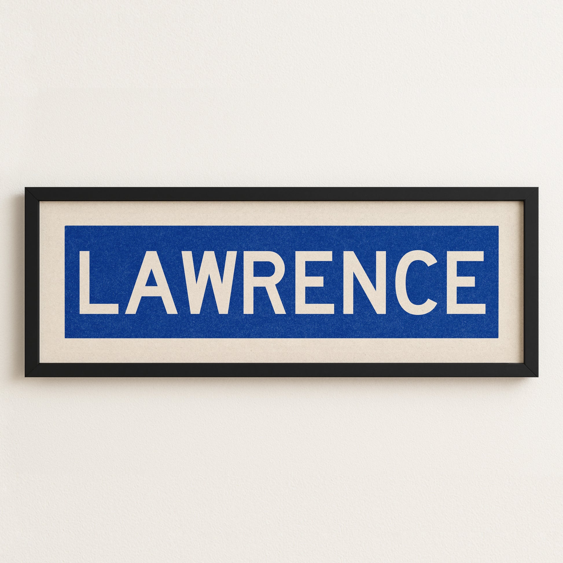 Framed Lawrence Blue Bus Scroll - Tejas Country Club