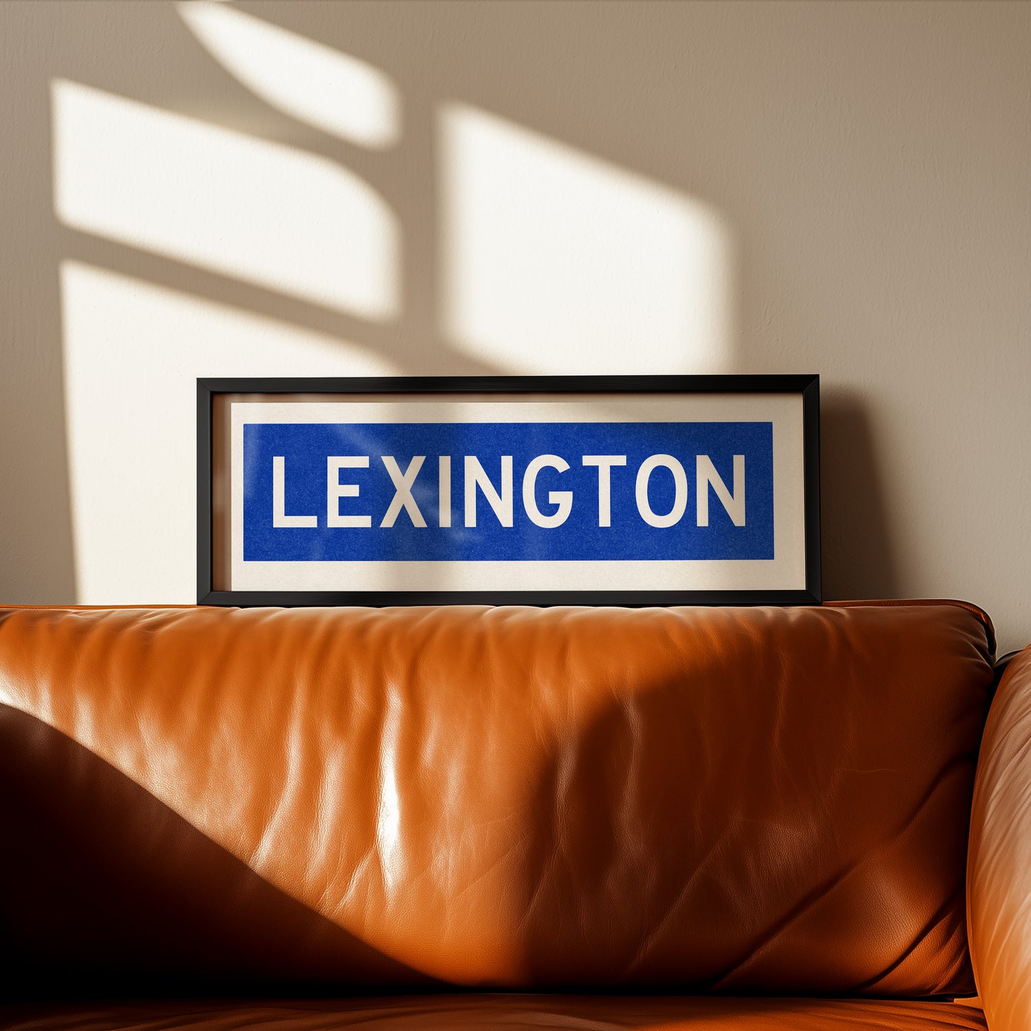 Framed Lexington Blue Bus Scroll