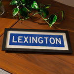 Framed Lexington Blue Bus Scroll - Tejas Country Club