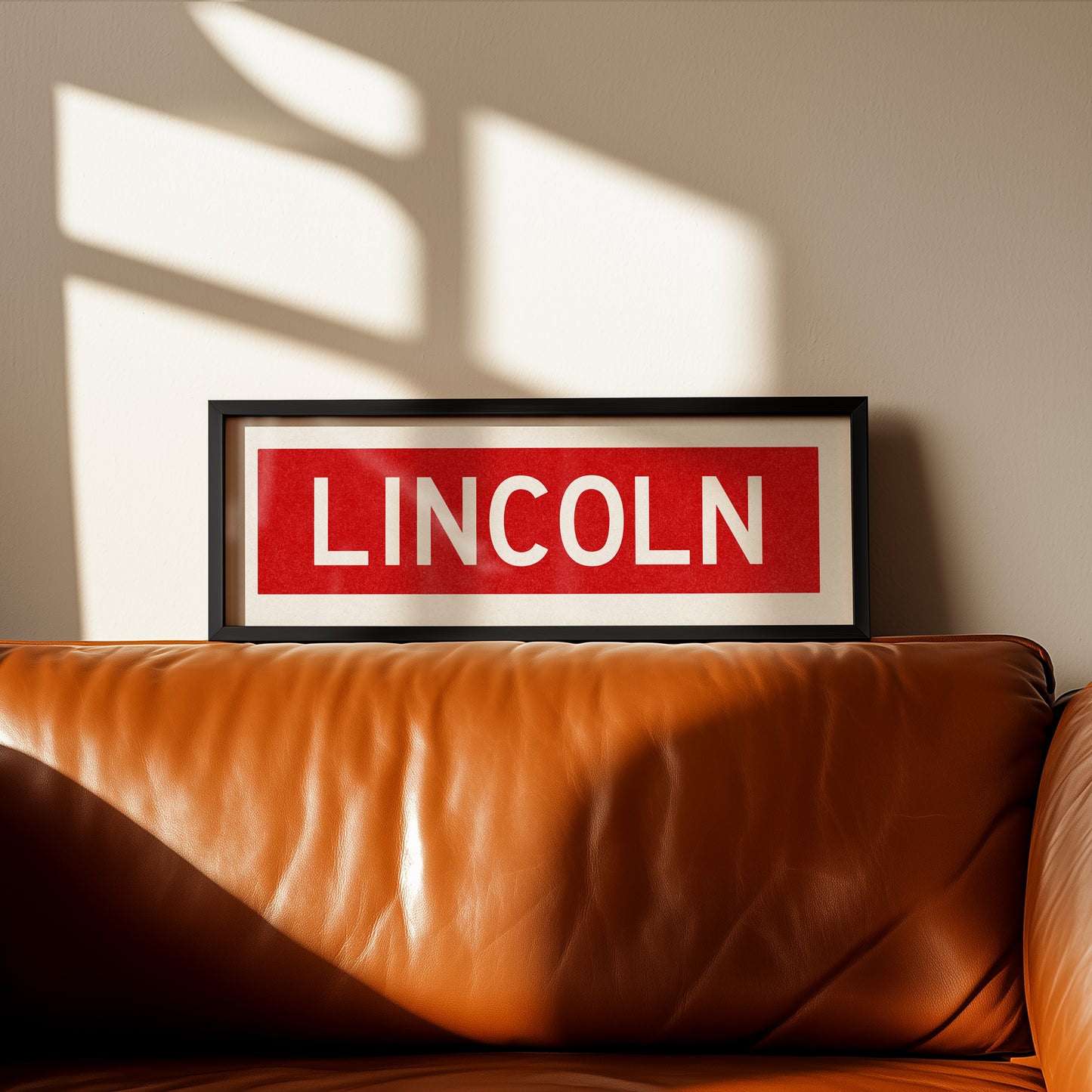 Framed Lincoln Bus Scroll