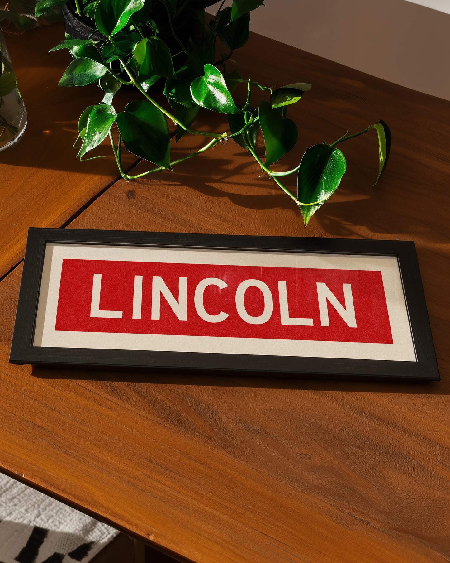 Framed Lincoln Bus Scroll