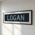 Framed Logan Navy and Gray Bus Scroll - Tejas Country Club