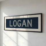 Framed Logan Navy and Gray Bus Scroll - Tejas Country Club