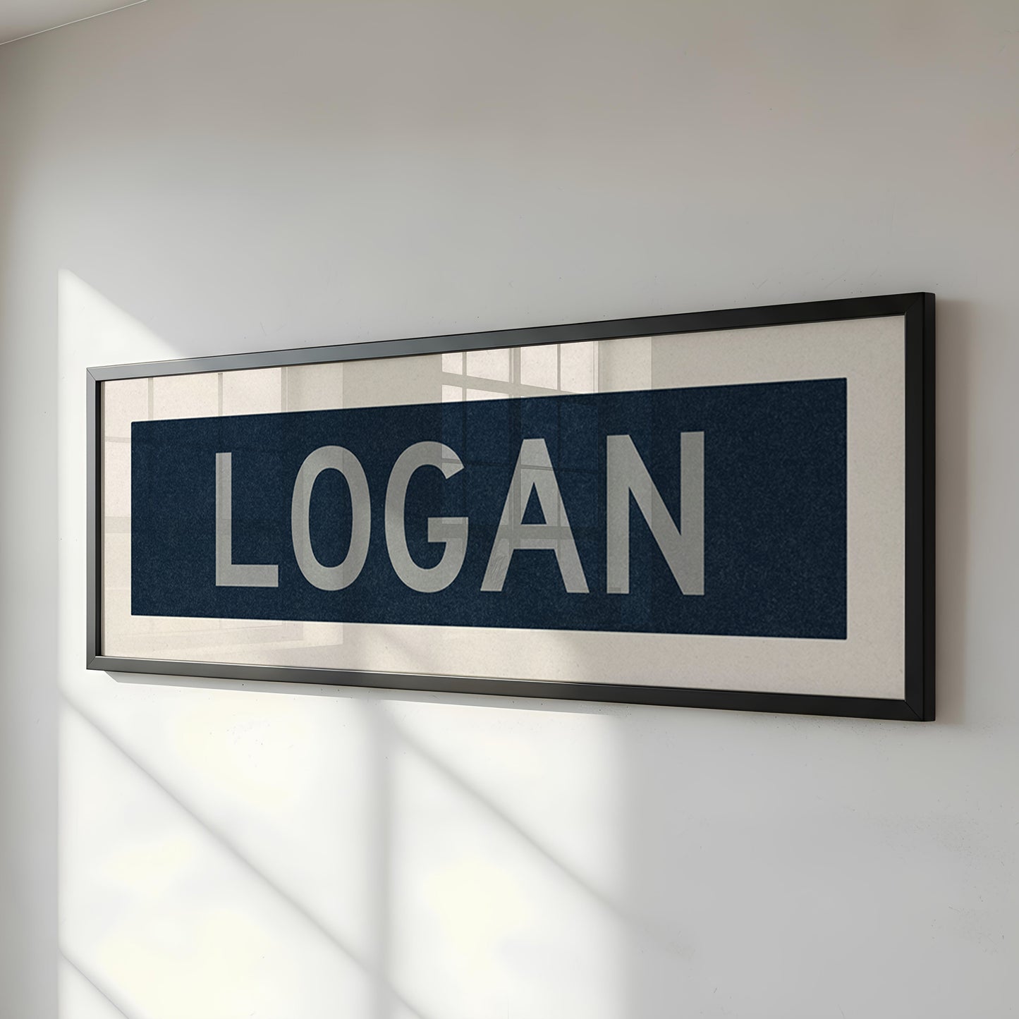 Framed Logan Navy and Gray Bus Scroll - Tejas Country Club
