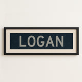 Framed Logan Navy and Gray Bus Scroll - Tejas Country Club