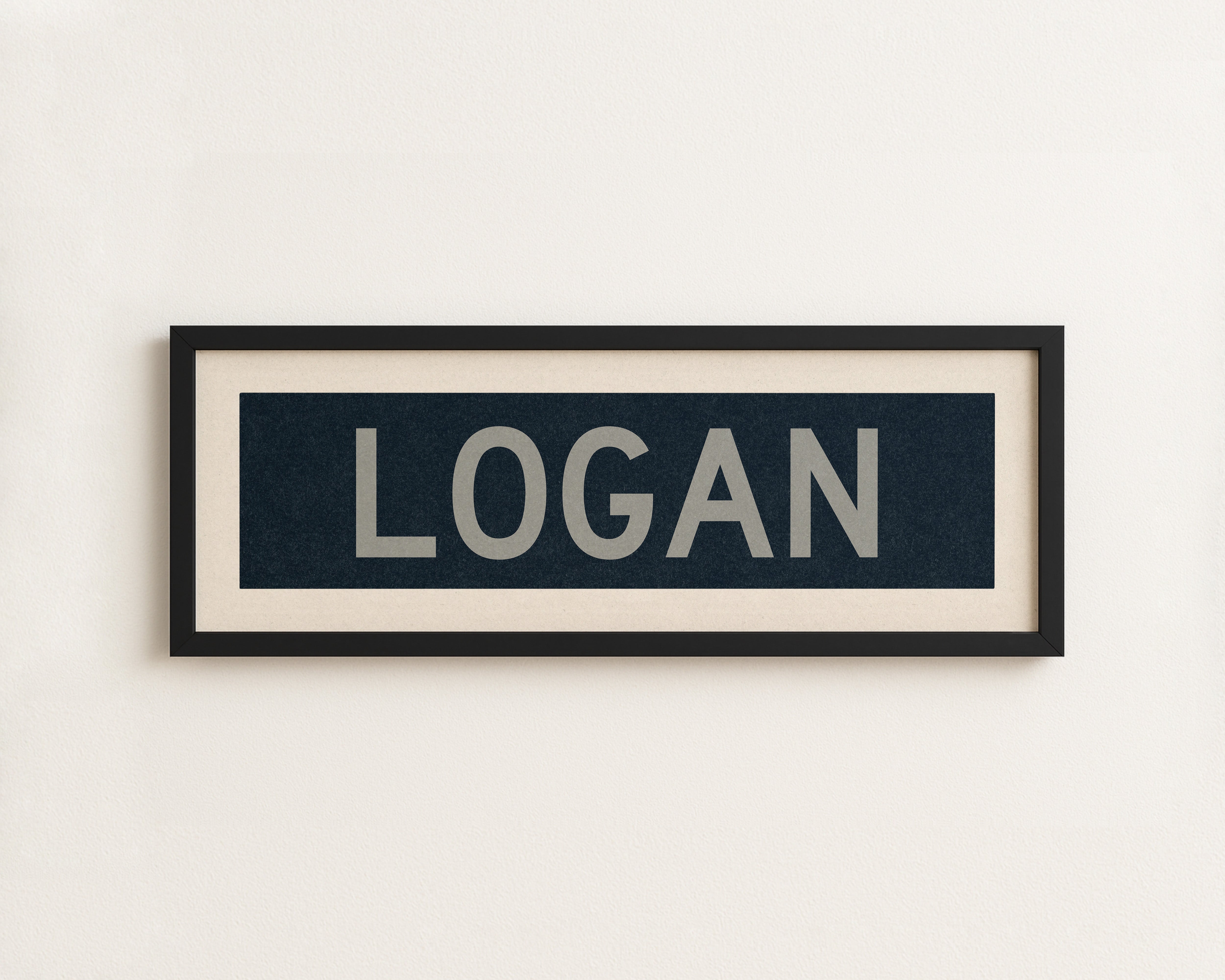 Framed Logan Navy and Gray Bus Scroll - Tejas Country Club