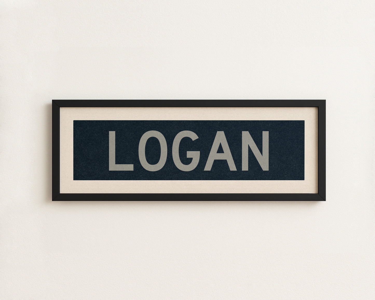Framed Logan Navy and Gray Bus Scroll - Tejas Country Club